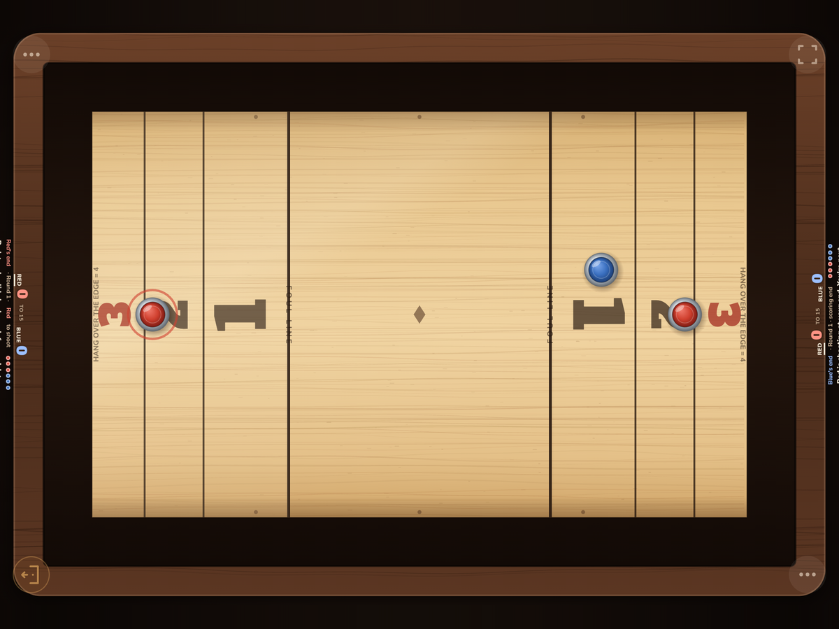 Shuffleboard on the table