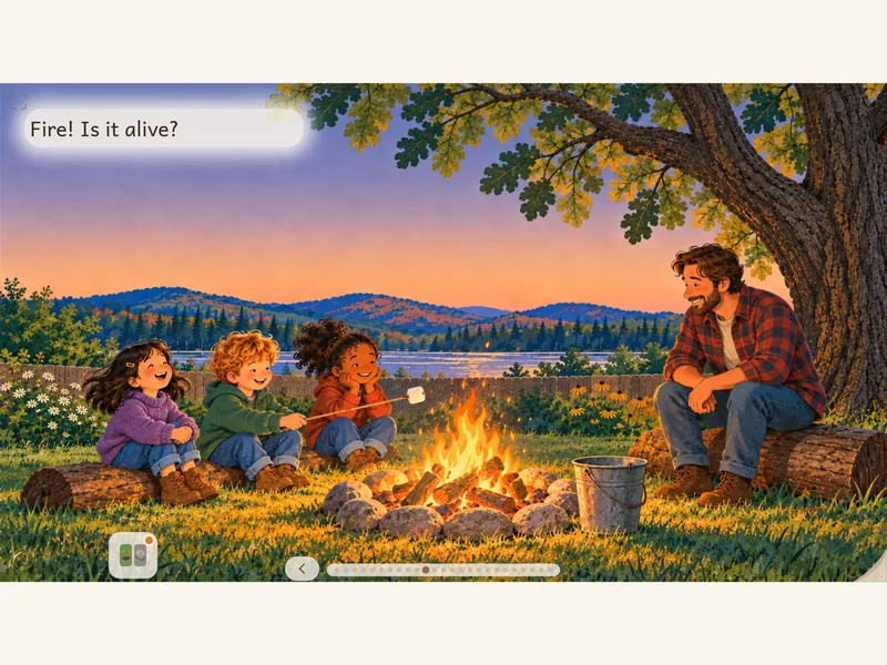 Alive: a page of the science book, where kids test what is living.